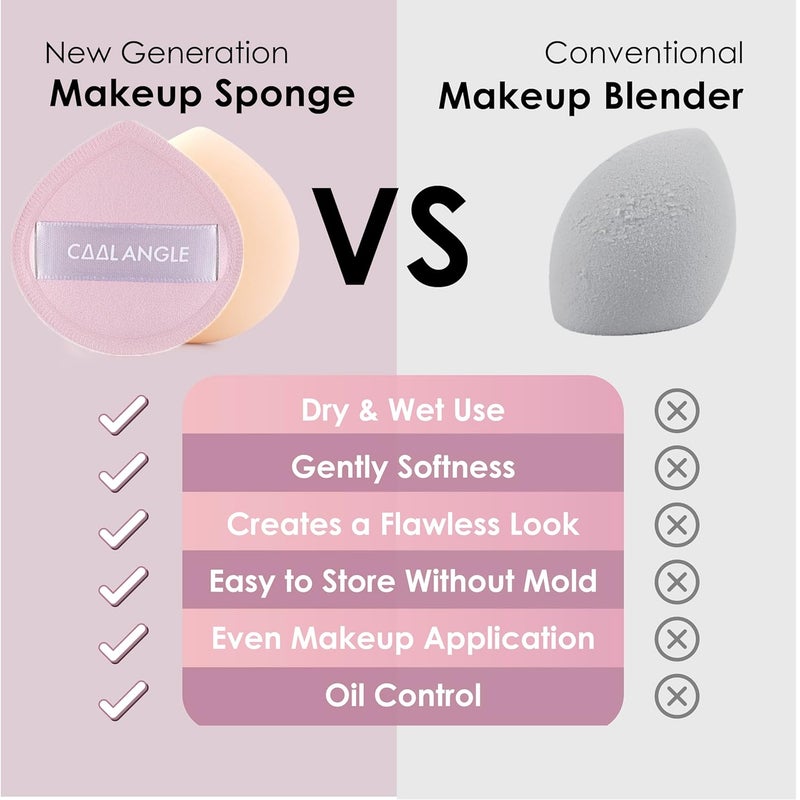 COOL-ANGLE 5Pcs Pale Pink Makeup Sponge For Foundation Concealer And Powder, Latex free Blender Sponge For Natural And Easy Makeup Soft Long-lasting And Beginner-friendly, Medium - Image 2